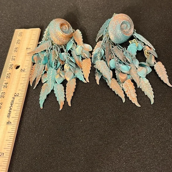 Sarah Coventry & Copper brushed on Turquoise Clip On Earrings. 2 pair. - Picture 6 of 16